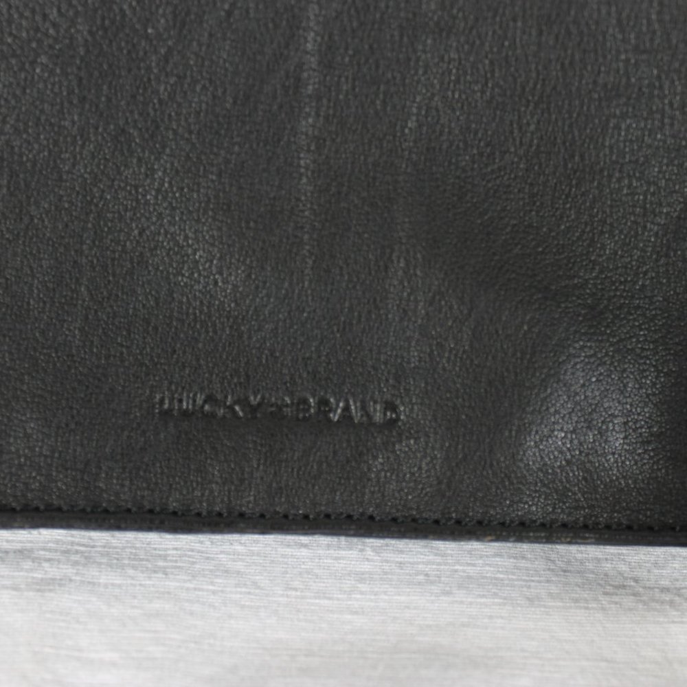 Lucky Brand Crossbody Black with Tan Leather Purse Horsehair Cheetah Print Strap - Picture 14 of 15
